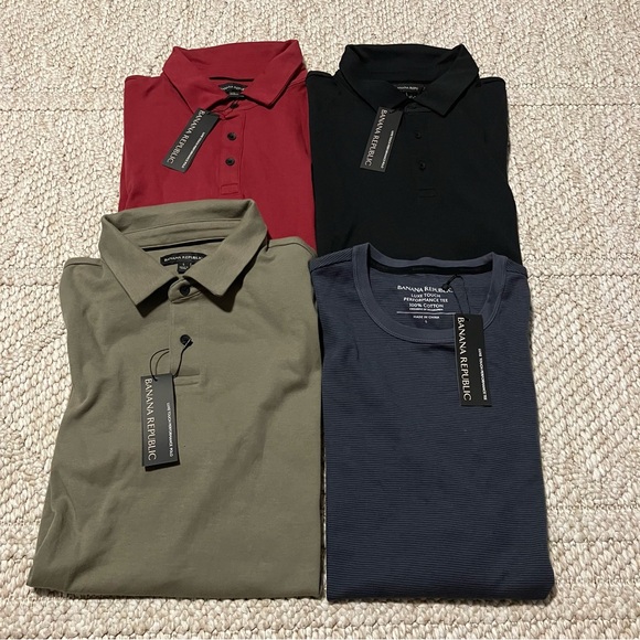 Banana Republic Other - 4 Banana Republic Men’s Luxe Touch Performance Polos and Tee - Large